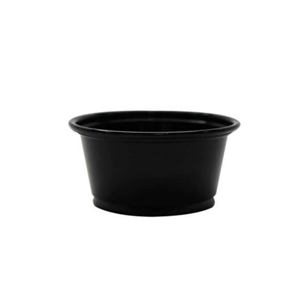 SafePro FK2B, 2 Oz Black Polypropylene Portion/Souffle Cups, 2500/Cs. Lids Sold Separately.