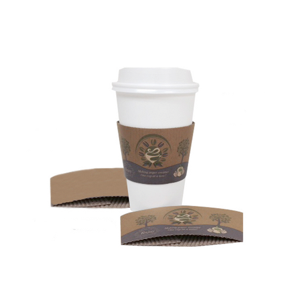 SafePro HCSEFKP1020, Printed Corrugated Kraft Jacket/Sleeve for 10-24 Oz Cups, 1000/CS