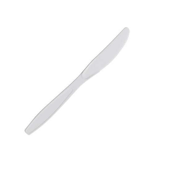 SafePro IWKM Individually Wrapped White Medium Weight Plastic Knife, 1000/CS