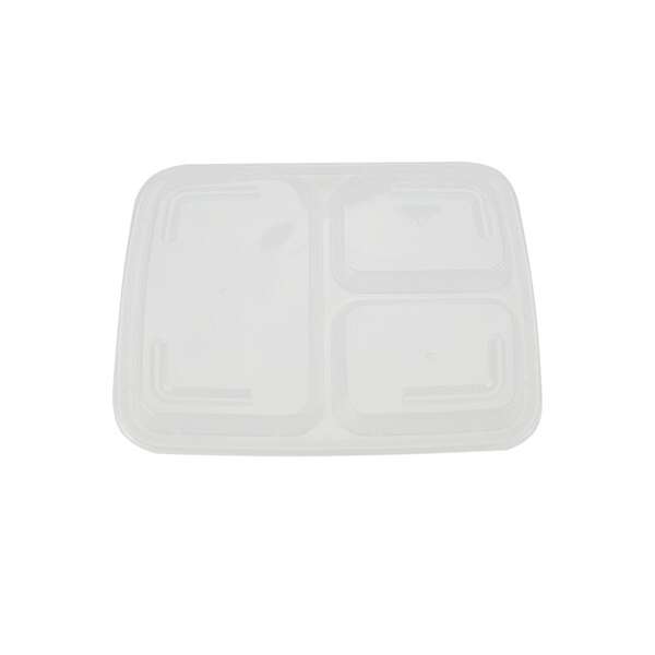 SafePro MC333 32 Oz 3-Compartment Microwavable Containers Combo, Black Bottom, 150/CS