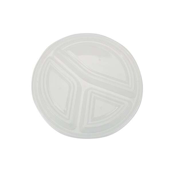 SafePro MC348B 39 Oz Round 3-Compartment Microwavable Containers Combo, Black Bottom, 150/CS