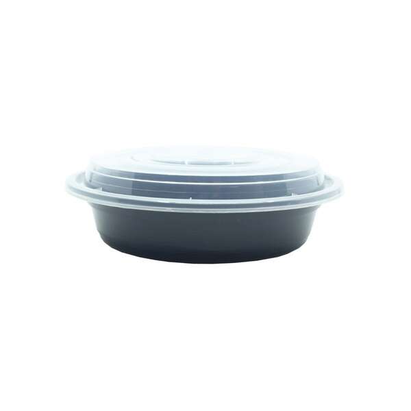 SafePro MC718, 16 Oz. Round Microwavable Containers Combo, Black Bottom, 150/CS