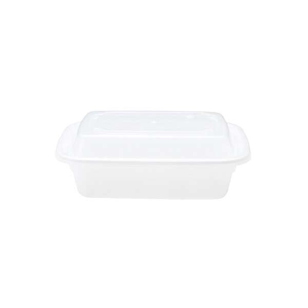 SafePro MC818W, 12 Oz. Rectangular Microwavable Containers Combo, White Bottom, 150/CS