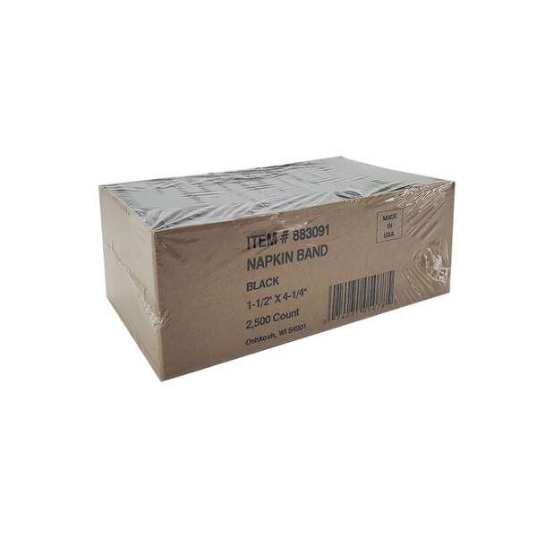 NB130 Black Paper Napkin Band, 2500/PK