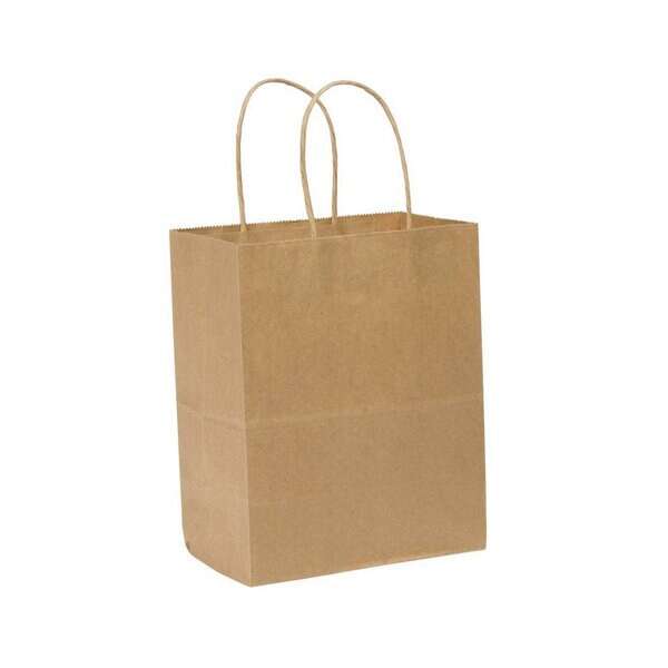 SafePro NK141015, 14x8.5x15-Inch Kraft Paper Shopping Bag with Handles, 200/CS