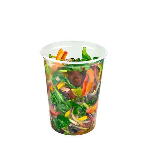 SafePro PTRDC32, 32 Oz PET Clear Round Deli Containers, 500/CS. Lids Sold Separately.