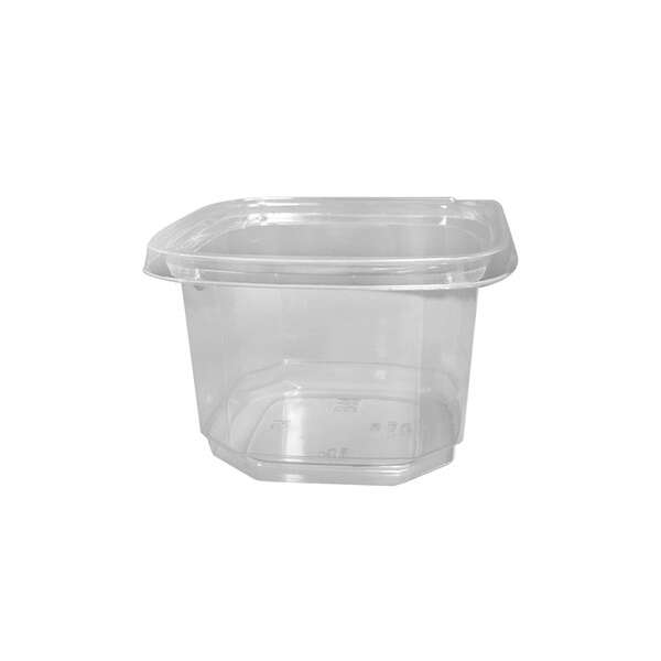 SafePro PTTESDC16, 16 Oz PET Clear Tamper Evident Square Deli Container, 500/CS. Lids Sold Separately.