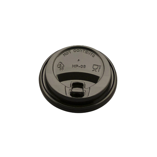SafePro RDDL8B, Reclosable Black Plastic Dome Lid for 8 Oz Hot Paper Cups, 1000/CS