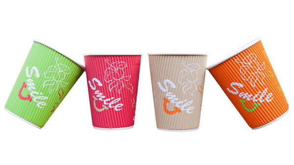 SafePro RW16S, 16 Oz "Smile" Ripple Cups, Assorted Colors, 500/Cs