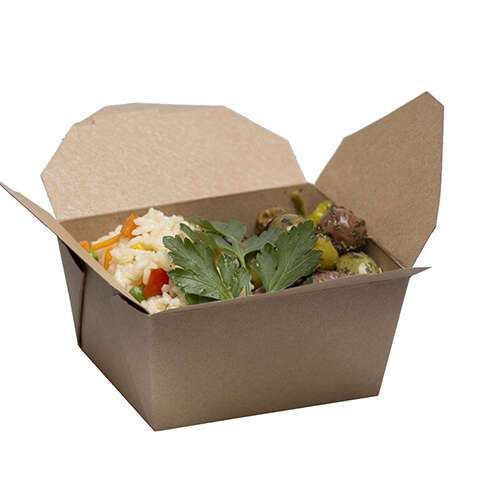 Safepro Eco SB01 26 Oz 5x4.5x2.5-Inch Take-out Microwavable Kraft Paper Container #1, 450/CS