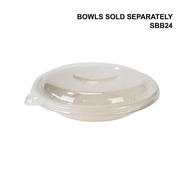 SafePro Eco SB32L PET Clear Round Lid for 24-32 Oz Bowls, 300/CS