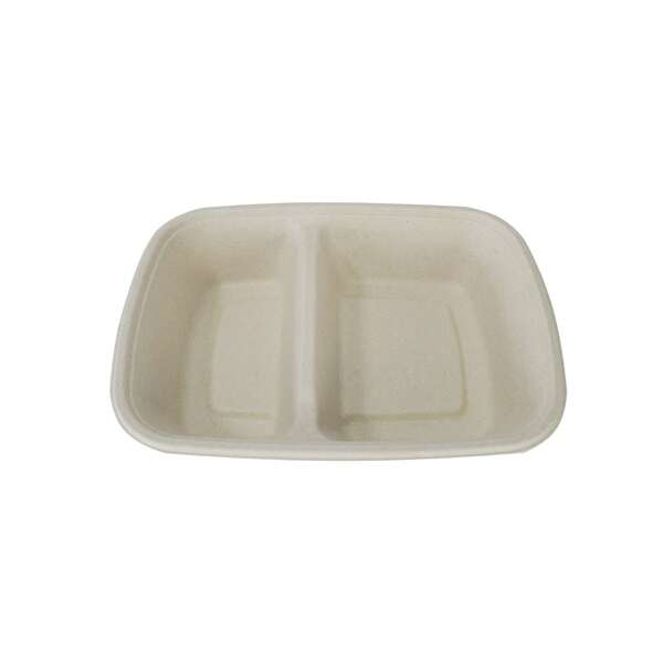 SafePro Eco SB900-2 8.5x6x1.5-Inch 28 Oz 2-Compartment Bio Rectangular Fiber Tray, 300/CS (Discontinued)