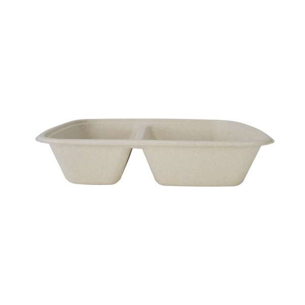 SafePro Eco SB900-2 8.5x6x1.5-Inch 28 Oz 2-Compartment Bio Rectangular Fiber Tray, 300/CS (Discontinued)