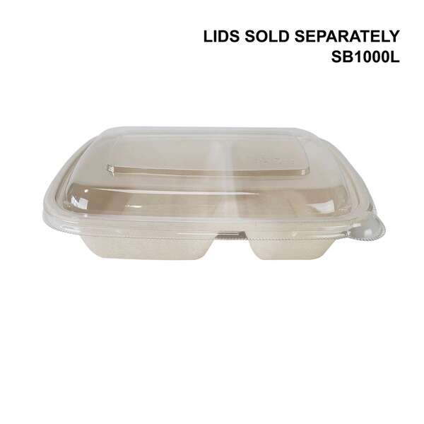 SafePro Eco SB900-2 8.5x6x1.5-Inch 28 Oz 2-Compartment Bio Rectangular Fiber Tray, 300/CS (Discontinued)