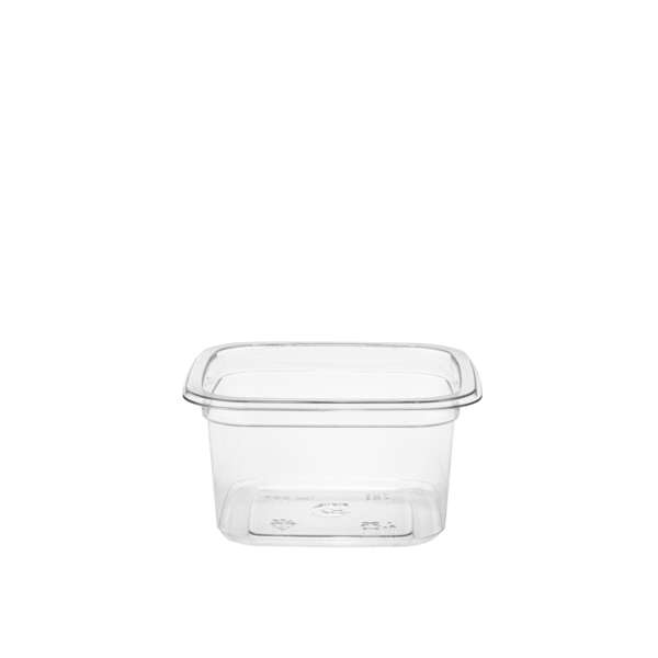 SafePro SC1-06, 6 Oz Clear PET Square Deli Containers, 500/CS. Lids Sold Separately.