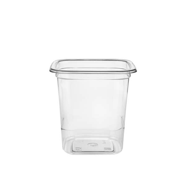 SafePro SC1-14, 14 Oz Clear PET Square Deli Containers, 500/CS. Lids Sold Separately.