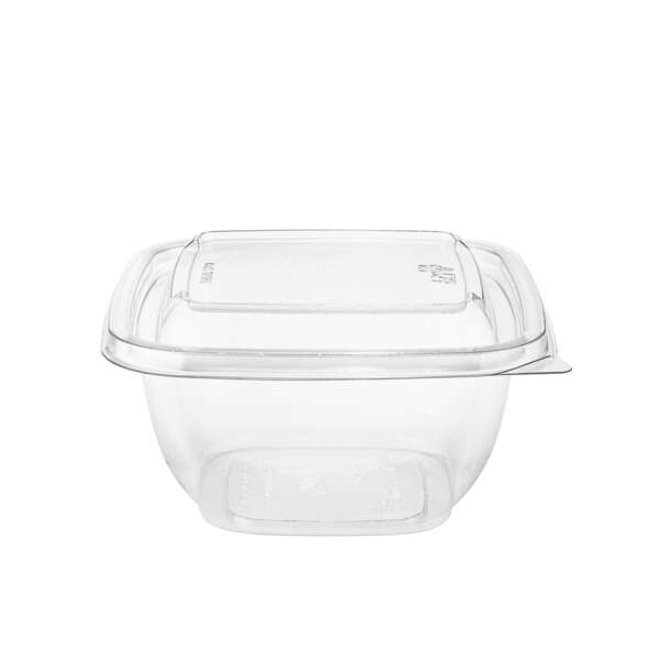SafePro SC2-16C, 16 Oz Cube Clear PET Square Deli Containers, 500/CS. Lids Sold Separately.