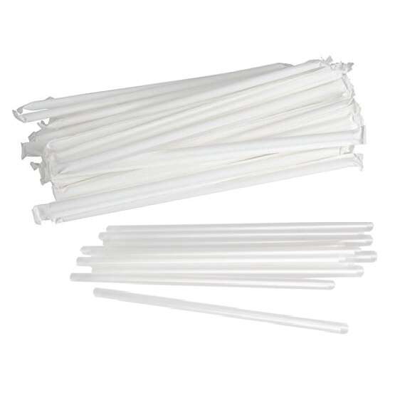SafePro STR-X 7.75-Inch Paper Wrapped Clear Jumbo Straws, 380/PK