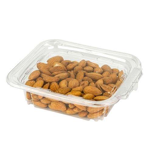 SafePro TE12 12 Oz Tamper Evident Clear Plastic Container with Hinged Lid, 240/CS