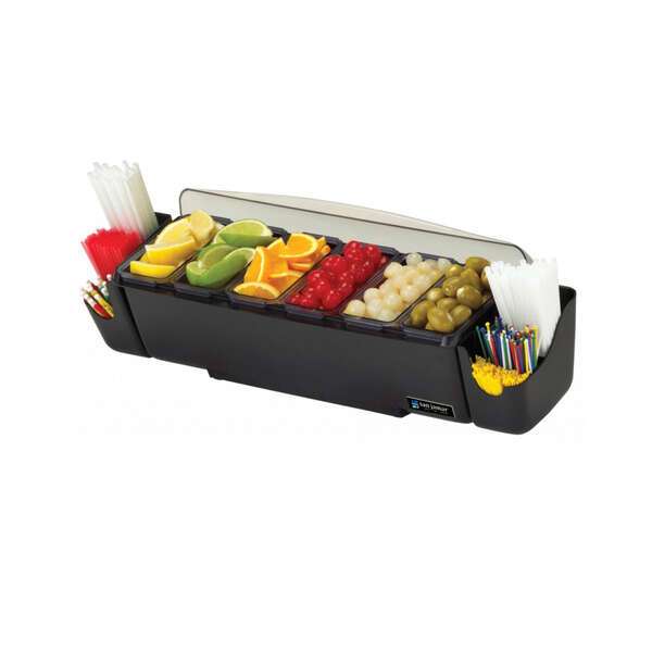 San Jamar BD4005S, Dome Kolor-Cut Domed Garnish Center, (1)2 Qt, (4)1 Pint, (2) Straw Caddies