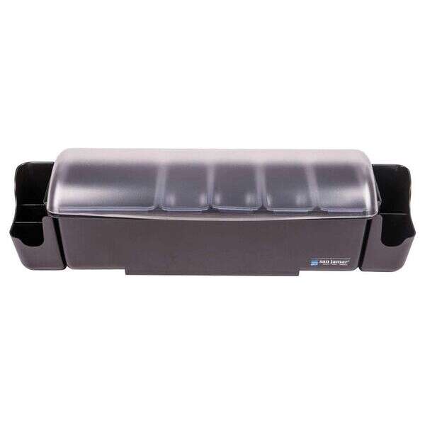 San Jamar BD4005S, Dome Kolor-Cut Domed Garnish Center, (1)2 Qt, (4)1 Pint, (2) Straw Caddies