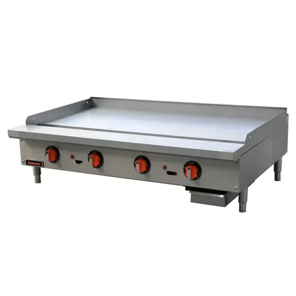 Sierra SRTG-48, 48-Inch Heavy-Duty Thermostatic Gas Griddle with 4 Burners, 120,000 BTU (Discontinued)