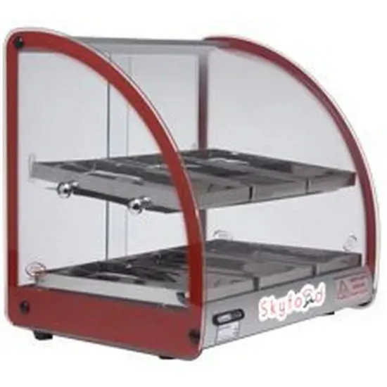 Skyfood FWD2-18R, 18-Inch Food Warmer Display Case, Double Shelf, Red