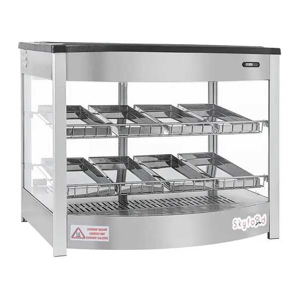 Skyfood FWD2S8P, Food Warmer Display Case, Double Shelf 8 Pans - Steam Line