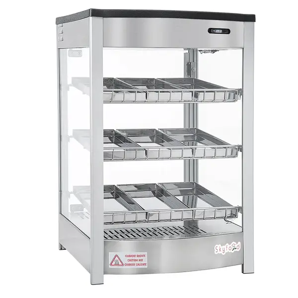 Skyfood FWD3S9P, Food Warmer Display Case, Triple Shelf 9 Pans - Steam Line