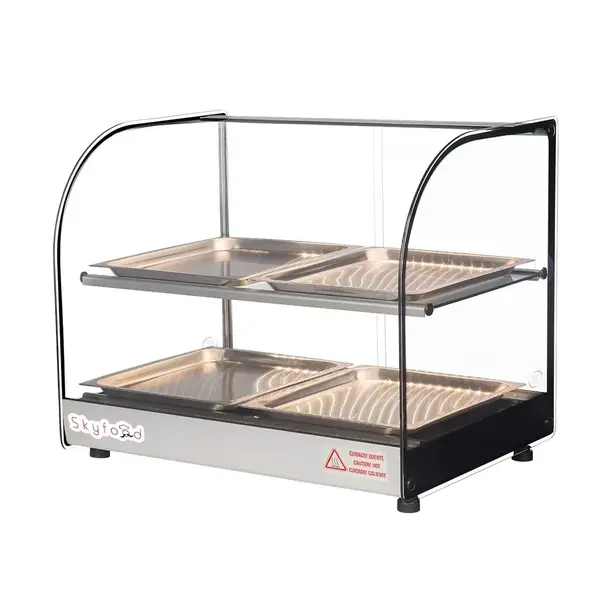 Skyfood FWDC2-22-4P, 22-Inch Food Warmer Display Case - Double Shelf with 4 Pans