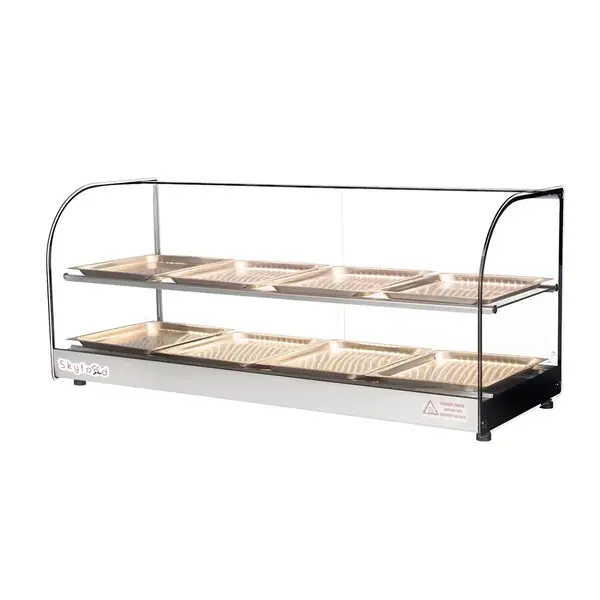 Skyfood FWDC2-43-8P, 43-Inch Food Warmer Display Case - Double Shelf with 8 Pans
