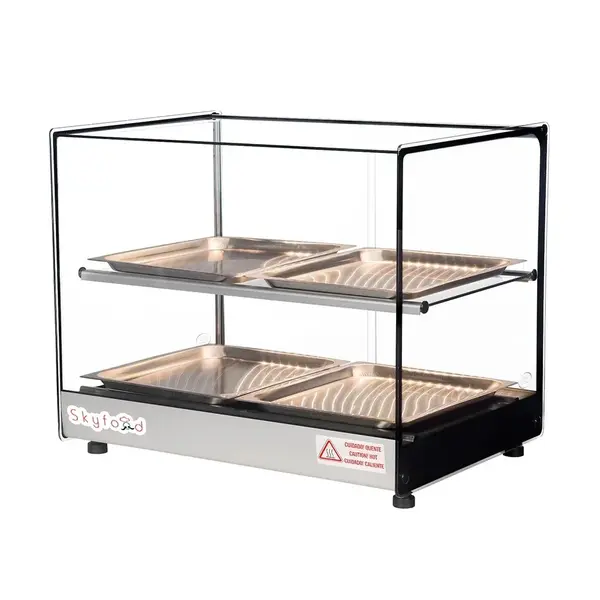 Skyfood FWDS2-22-4P, 22-Inch Food Warmer Display Case - Double Shelf with 4 Pans