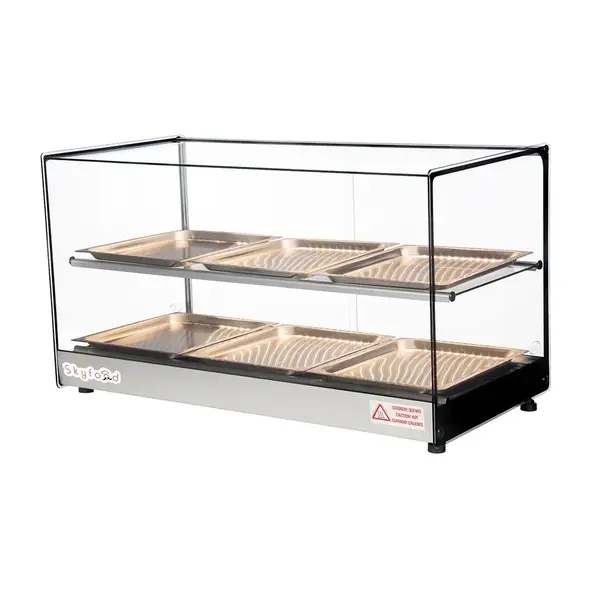 Skyfood FWDS2-33-6P, 22-Inch Food Warmer Display Case - Double Shelf with 6 Pans