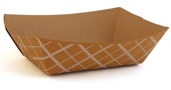 Southern Champion Tray RP100KS, 1-Lbs Striped Kraft Paperboard Food Tray, 1000/CS (Discontinued)