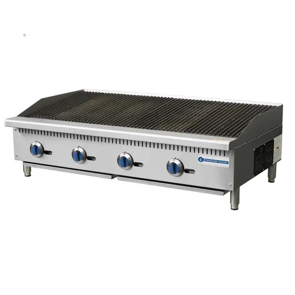 Standard Range SR-CB48-M, 48-Inch Gas Countertop Radiant Charbroiler - 140,000 BTU