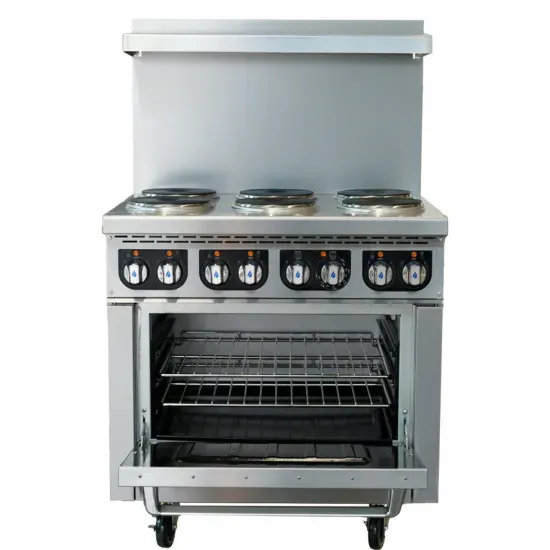 Standard Range SR-ER36-208, 36-Inch Electric Range with 6 Burners and Standard Oven - 208V, 3 Phase