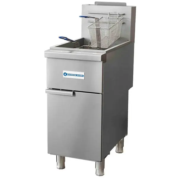 Standard Range SR-F3-LP, 40 lb. Stainless Steel Deep Fryer Liquid Propane 90,000 BTU