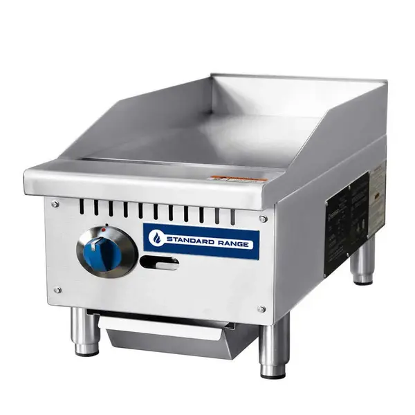Standard Range SR-G12-M, 12-Inch Countertop 1 Burner Gas Griddle with Manual Controls - 30,000 BTU