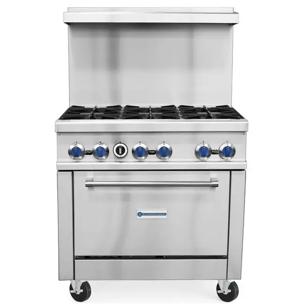 Standard Range SR-R36, 36-Inch Commercial Gas Range with 6 Burners, 1 Oven - 213,000 BTU