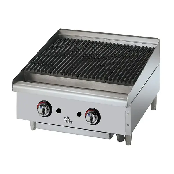 Star Manufacturing 8H-6024CBF, 24-Inch Star-Max Countertop Lava Rock Gas Charbroiler