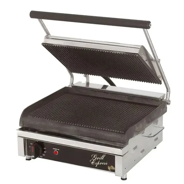 Star Manufacturing Star GX14IG, Sandwich/Panini Grill with Cast Iron Cooking Surface