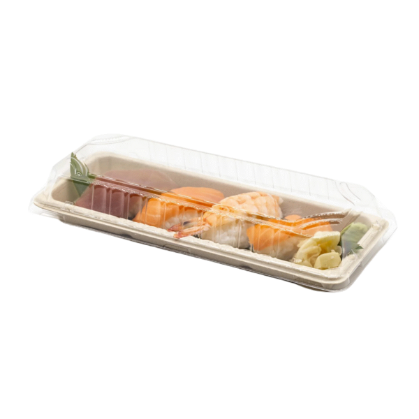 STI ST-2G-BASE, 8.63x3.5x0.75-Inch Wheat Straw Sushi Tray, 800/CS (Lids Sold Separately)