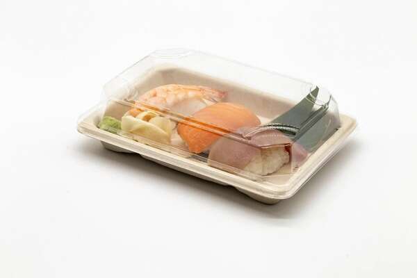 STI ST-3G-BASE, 6.5x4.5x0.75-Inch Wheat Straw Sushi Tray, 800/CS (Lids Sold Separately)