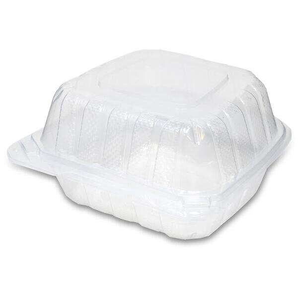 Sure Earth 113961, 6x6-Inch 1-Compartment MFPP-Like Plastic Hinged Container, 300/CS