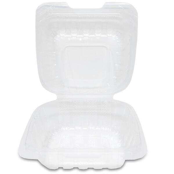Sure Earth 113961, 6x6-Inch 1-Compartment MFPP-Like Plastic Hinged Container, 300/CS
