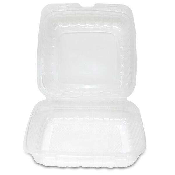 Sure Earth 113963, 8x8-Inch 1-Compartment MFPP-Like Plastic Hinged Container, 200/CS