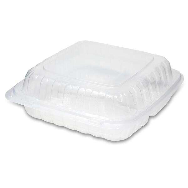 Sure Earth 113968, 9x9-Inch 3-Compartment MFPP-Like Plastic Hinged Container, 150/CS