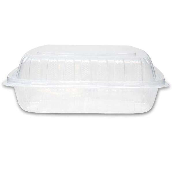 Sure Earth 113968, 9x9-Inch 3-Compartment MFPP-Like Plastic Hinged Container, 150/CS