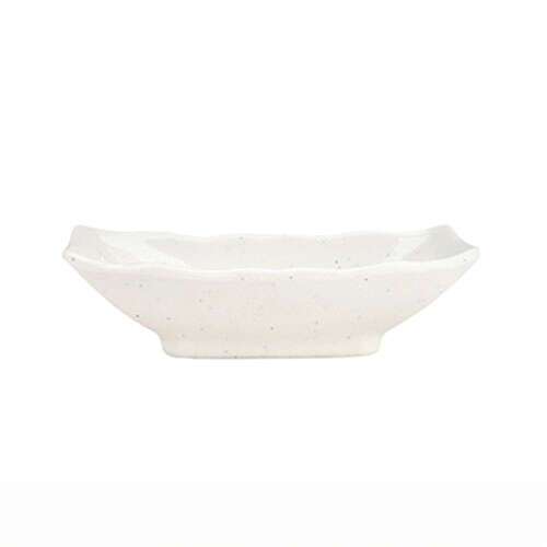 Thunder Group 0001BB 2 Oz 3.5 x 2.38 Inch Asian Blue Bamboo Melamine Rectangular White Sauce Dish, DZ