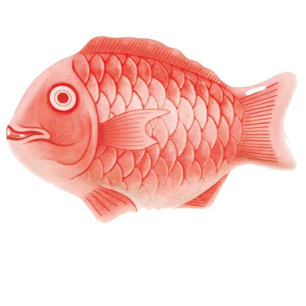 Thunder Group 1000CFR, 10-Inch Melamine Fish Seafood Platter, Red, 12/CS